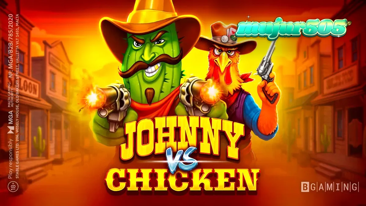 Tampilan layar permainan slot Johnny vs Chicken dengan tema Wild West